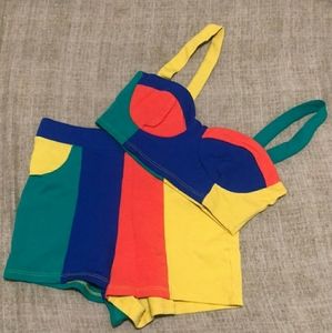 Fashion Nova 2-piece symmetrical rainbow set